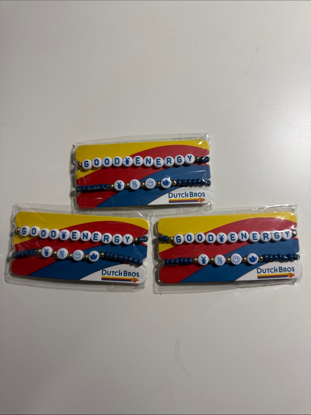 Dutch Bros Blue 'Good Energy' Beaded Bracelet Pack (sold separately)